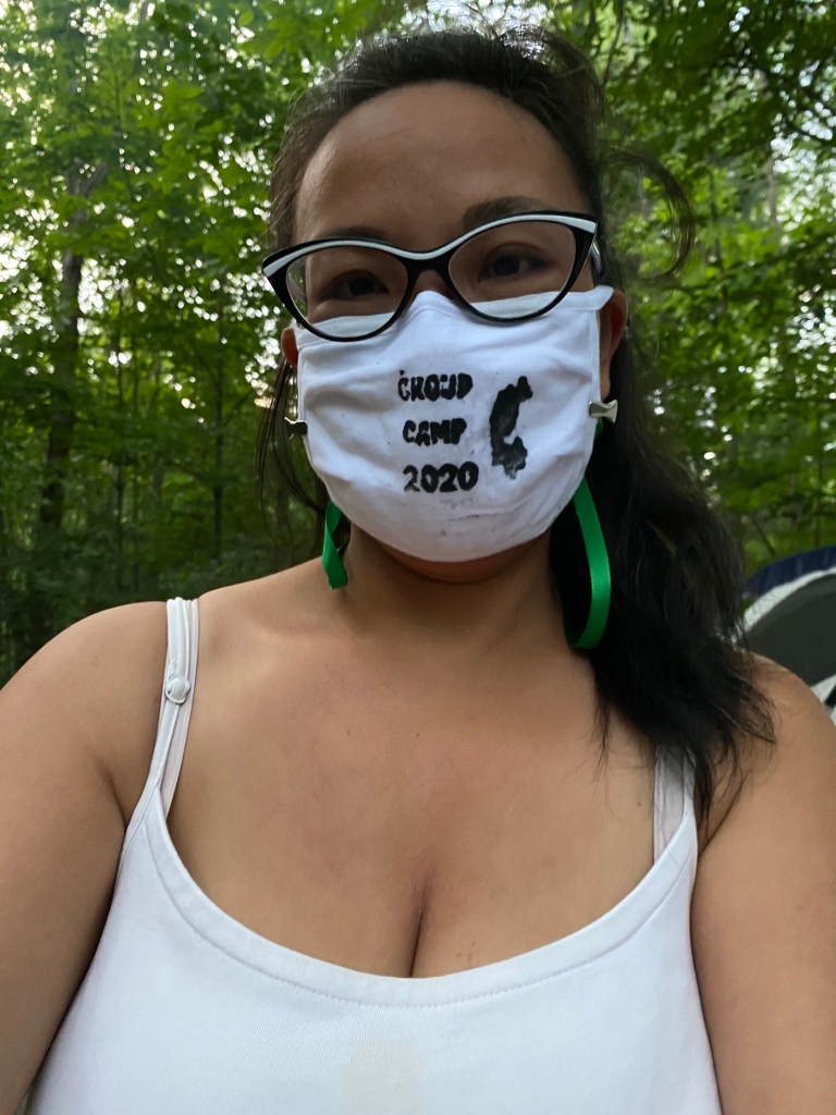 Masked up at camp